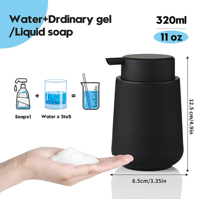 Dispensador moderno de jabón líquido espumoso mate de 11 oz, plástico y recargable, para baño y cocina, decoración de regalo para Navidad o Halloween