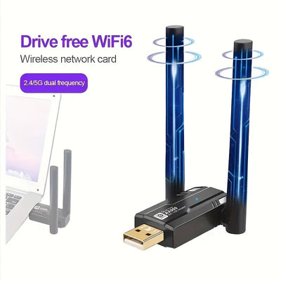 Adaptador de Tarjeta WiFi 6 de 900Mbps, Adaptador de Red USB AX900 WiFi 6, Doble Banda 2.4G y 5G, Adaptador sin varillas 802.11ax 900Mbps Compatible con Portátiles y PCs de Escritorio para Windows 7/8/10/11