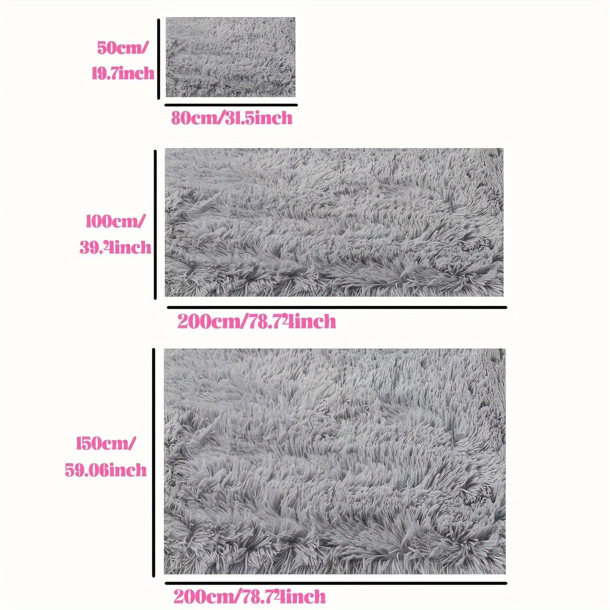 Alfombra mullida y suave de lujo, 1 pieza, con relleno de espuma de 1 cm y pelo de 4 cm - Poliéster peluche, base antideslizante de goma, lavable a máquina - Ideal para sala, dormitorio, balcón, estudio o picnics al aire libre - Gama de colores neutros: