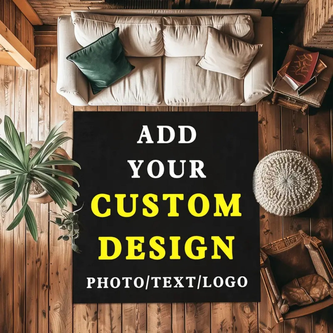 1 pieza de alfombrilla personalizable para exteriores con texto 'Agrega tu diseño personalizado' - Poliéster lavable en máquina, rectangular, ideal para jardín, patio, camping, balcón, dormitorio, entrada - Área personalizada para fotos/textos/logotipos,