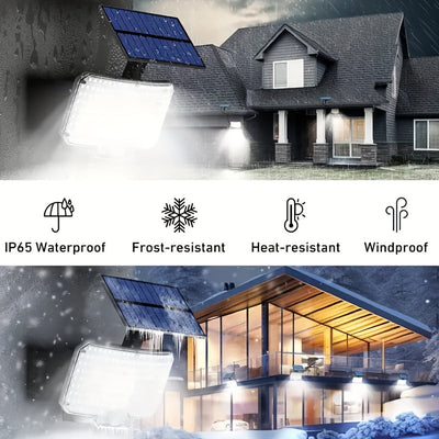 1pieza 234 LED Luz Solar con Cable Extendido, Fácil Instalación, 6500K Sensor de Movimiento Luz Solar Exterior Seguridad con 3 Modos para Patio Exterior Cerca Pasaje Divisor Diseño