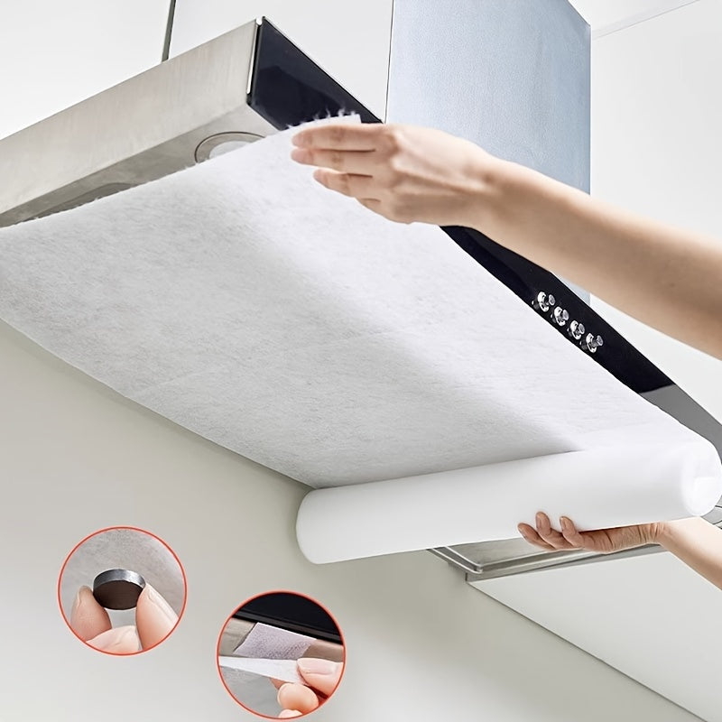 Adhesivo de Filtro para Campana Extractora de Cocina Resistente a Altas Temperaturas - Papel Absorbente de Aceite Desechable con Ventosa Lateral para Instalación Fácil, Blanco, Protege los Armarios del Graso y Derrames, Limpieza del Área de Cocción | Sol