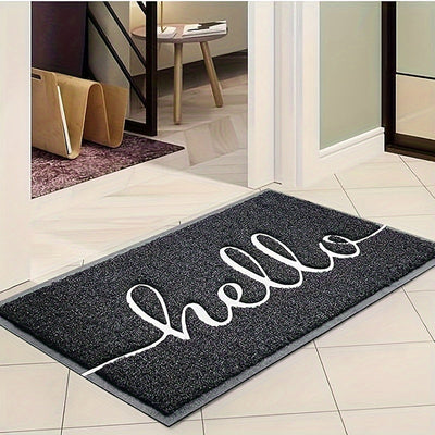 Tapete de bienvenida negro - Resistente, absorbente y fácil de limpiar para uso en interiores/exteriores, base antideslizante, ideal para patio, porche o casa de campo - Decoración navideña, perfecto para Navidad