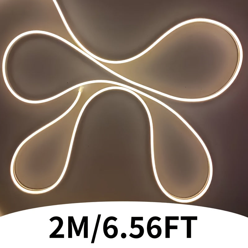 1pc Luces LED de Neón Creativas - Diseño Flexible Ondulado en Blanco Cálido y Multicolor con Alimentación USB para Hogar/Comercial, Sala, Bar, Escenario o Restaurante - Iluminación Ambiental Controlada por Botón, Decoración Acogedora, Fácil Instalación