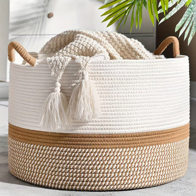 Cesta de almacenamiento grande de estilo clásico, organizador plegable de parte superior abierta para juguetes, ropa sucia y artículos del hogar, canastas de estantería
