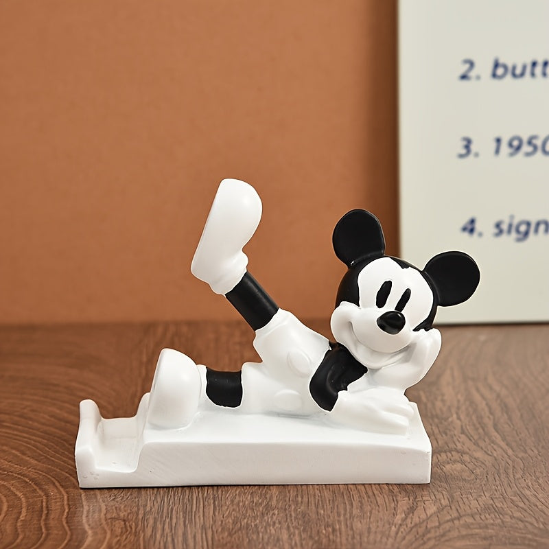 Soporte para teléfono móvil de Disney Mickey, adornos de escritorio y decoración de oficina, artesanías de resina para el interior del coche, regalos ideales para amigos