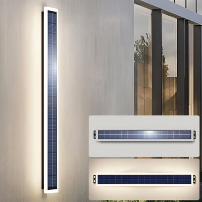 Lámpara de pared exterior con energía solar, 10W LED con pantalla de acrílico, montaje semiempotrado de 60 cm, control con sensor de luz, portátil, batería de litio recargable, incluye hardware de instalación, para porche, patio o entrada principal