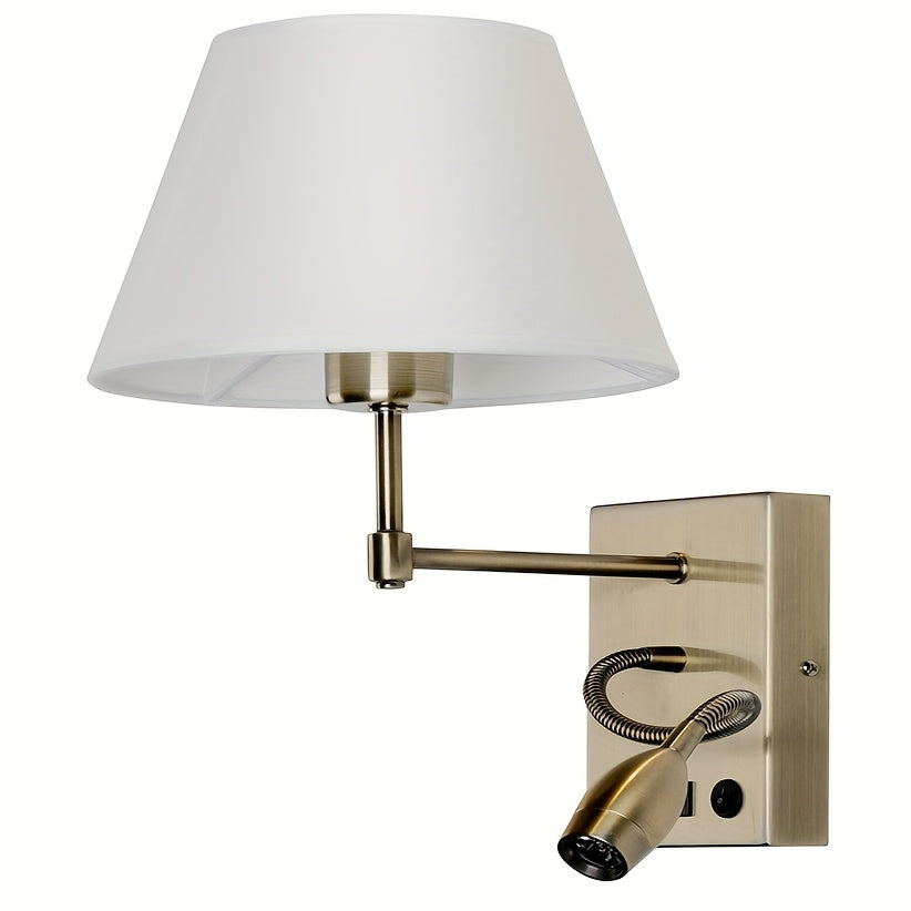 Linterna de Pared Minimalista Moderna con Pantalla de Tela para Mesita de Noche