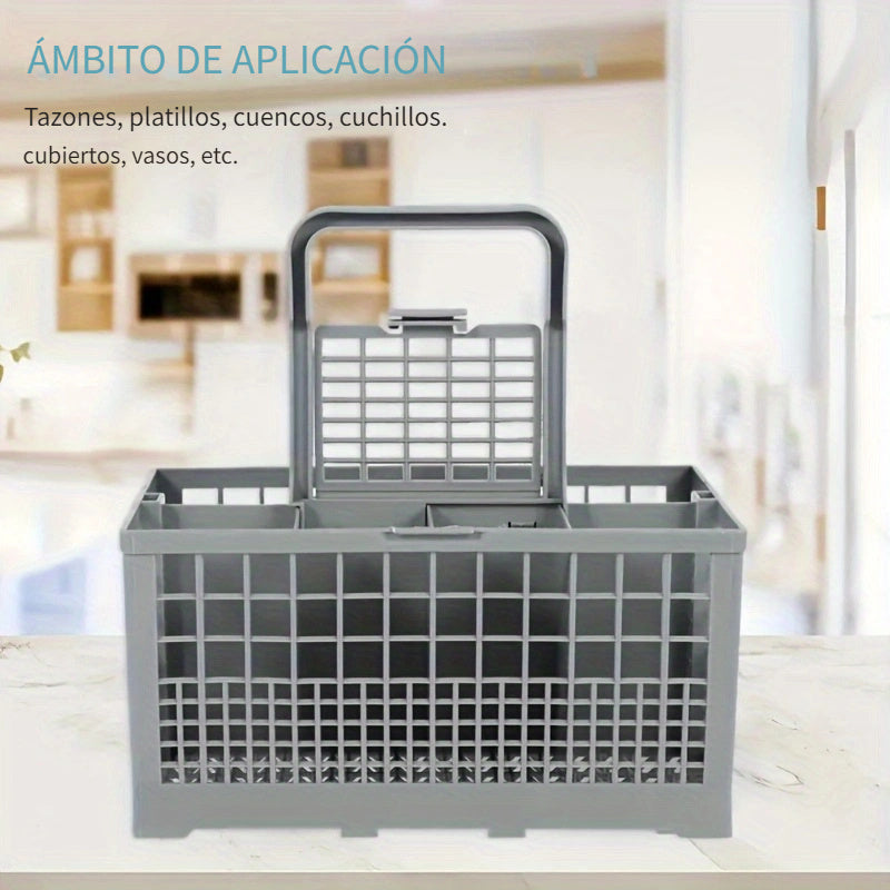 1pc Estantería para platos plegable de plástico ahorradora de espacio con portavasos multifuncional - Fácil de limpiar, accesorio duradero para lavavajillas, compatible con el 99% de los modelos de tamaño completo