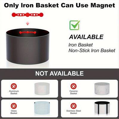 4 piezas de clips magnéticos de silicona roja para freidor de aire - Soportes de bandeja de horneado antideslizantes y resistentes al calor para una cocción uniforme, ideales para papas fritas, pollo y más - Accesorios ideales para freidor de aire, acces
