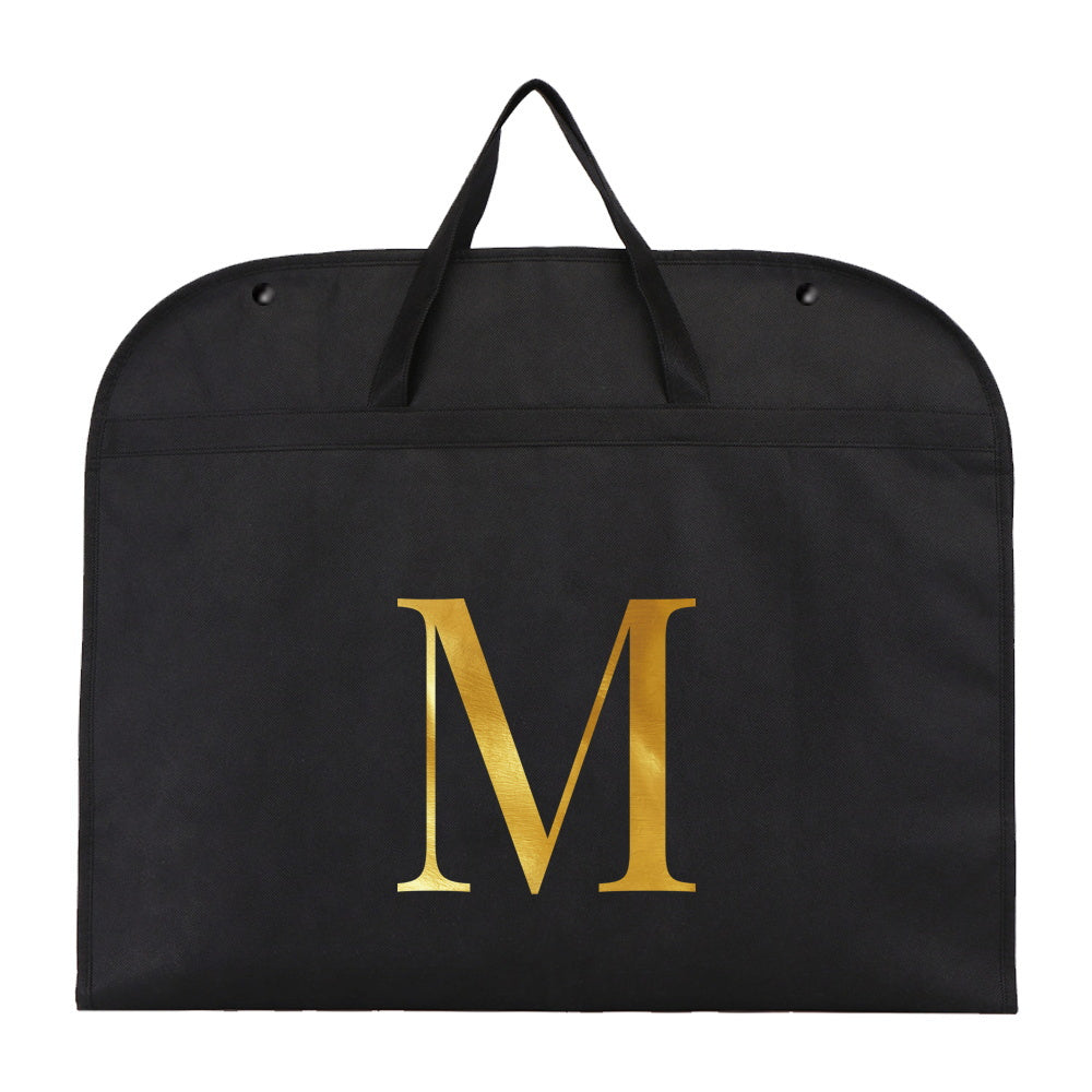Bolsas organizadoras de ropa estilo occidental AmaBe - Tela negra resistente con letras doradas, cierre de cremallera, organizador plegable para accesorios de viaje y vacaciones, organizador de ropa para viajes | Letras decorativas | Bolsa de almacenamie