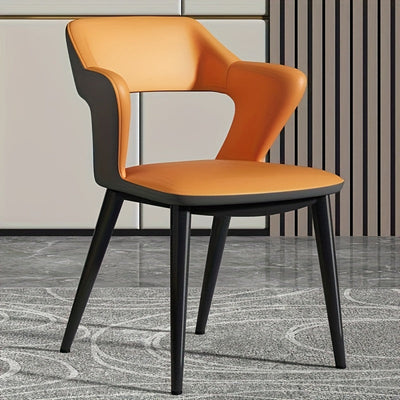 Silla de comedor elegante estilo francés con respaldo - Diseño hueco, disponible en azul, naranja, gris - Ideal para club, hotel, restaurante occidental, café, muebles de comedor.