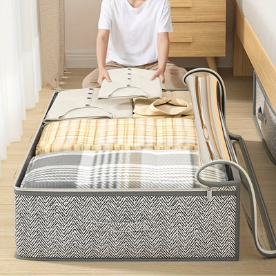 1 Bolsa de Almacenamiento Grande para Debajo de la Cama - Organizador Plegable de Poliéster Duradero con Cierre Seguro para Ropa, Edredones y Ropa de Cama | Contenedor Multifuncional Ahorrador de Espacio, Organizador de Mantas | Almacenamiento Plegable |