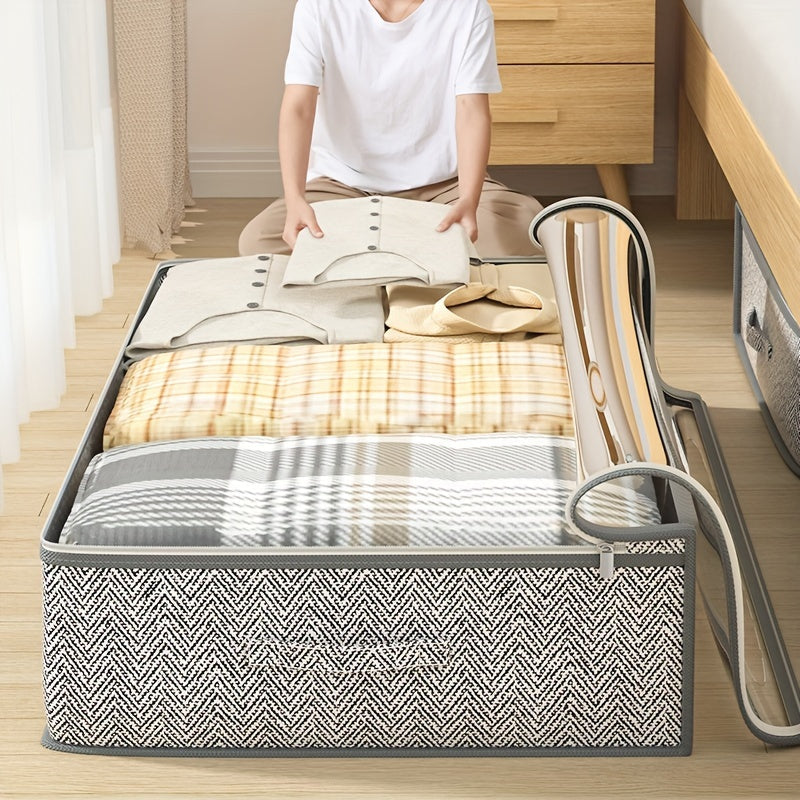 1 Bolsa de Almacenamiento Grande para Debajo de la Cama - Organizador Plegable de Poliéster Duradero con Cierre Seguro para Ropa, Edredones y Ropa de Cama | Contenedor Multifuncional Ahorrador de Espacio, Organizador de Mantas | Almacenamiento Plegable |