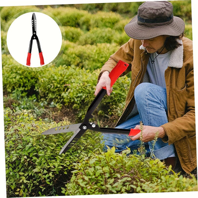 Podadoras Manuales de Setos - Cuchillas Fuertes y Resistentes Templadas a Alta Temperatura, Mangos Ergonómicos Antideslizantes con Agarres Rojos, Poda Precisa para Jardines, Arbustos y Vallas (Sin Necesidad de Electricidad)