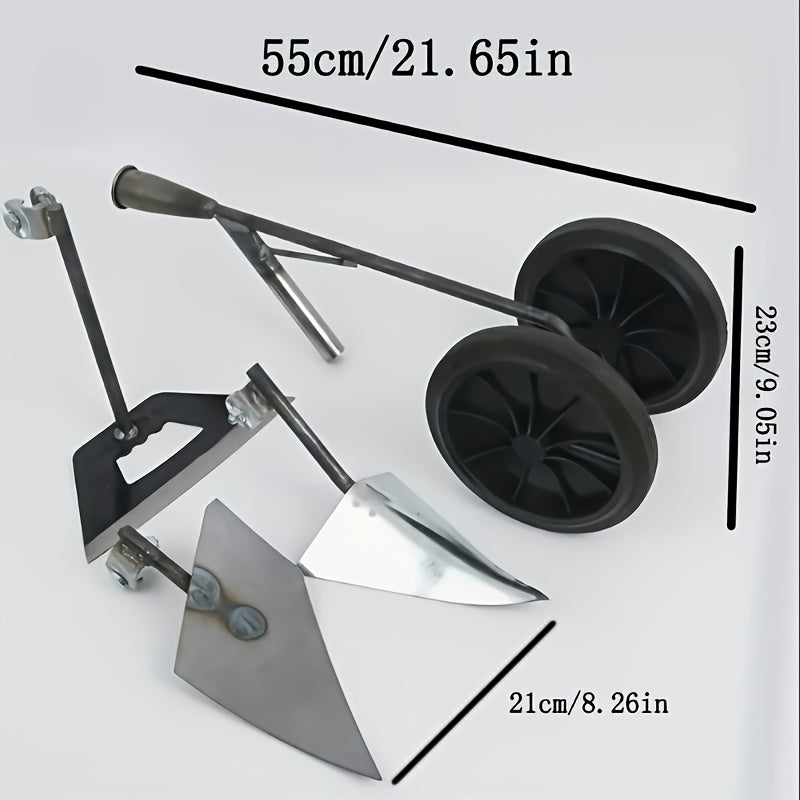 Herramienta de Jardinería 3 en 1 para Todas las Estaciones (Arar, Deshierbar y Aflojar) - Diseño Ergonómico con Rueda Metálica Anticorrosiva para Pequeñas Granjas/Céspedes/Jardines - Regalo Perfecto para el Día del Padre/Aniversario, Esenciales de Jardin