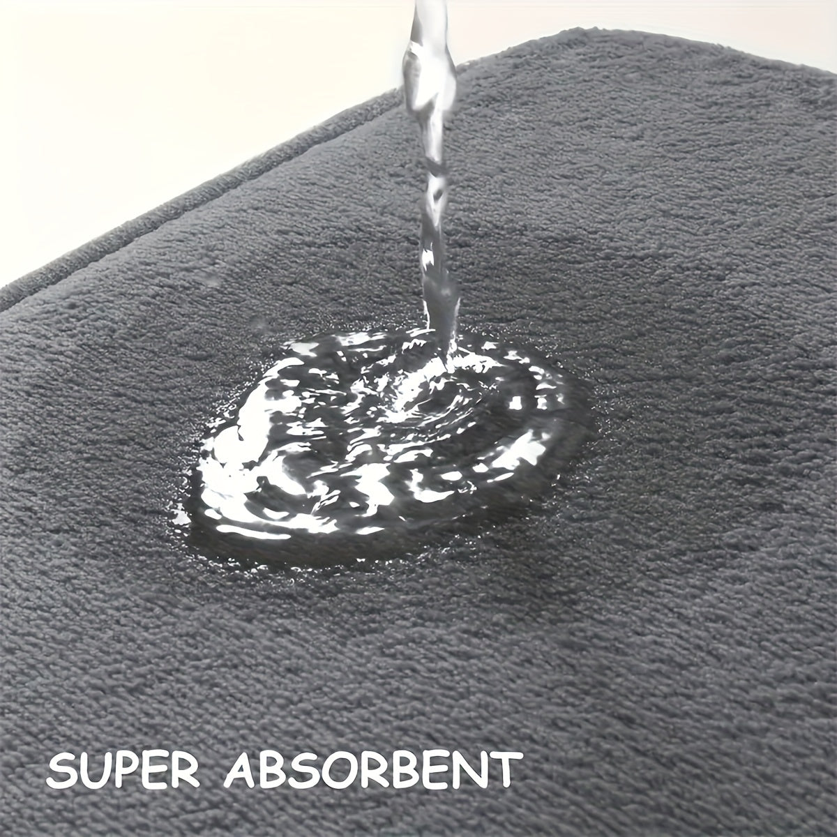 1pc Alfombra de baño de secado rápido UltraSoft, alfombra de baño antideslizante súper absorbente, lavable a máquina, pelo bajo, rectangular, patrón de rayas, poliéster con respaldo de PVC, alfombra de franela ligera