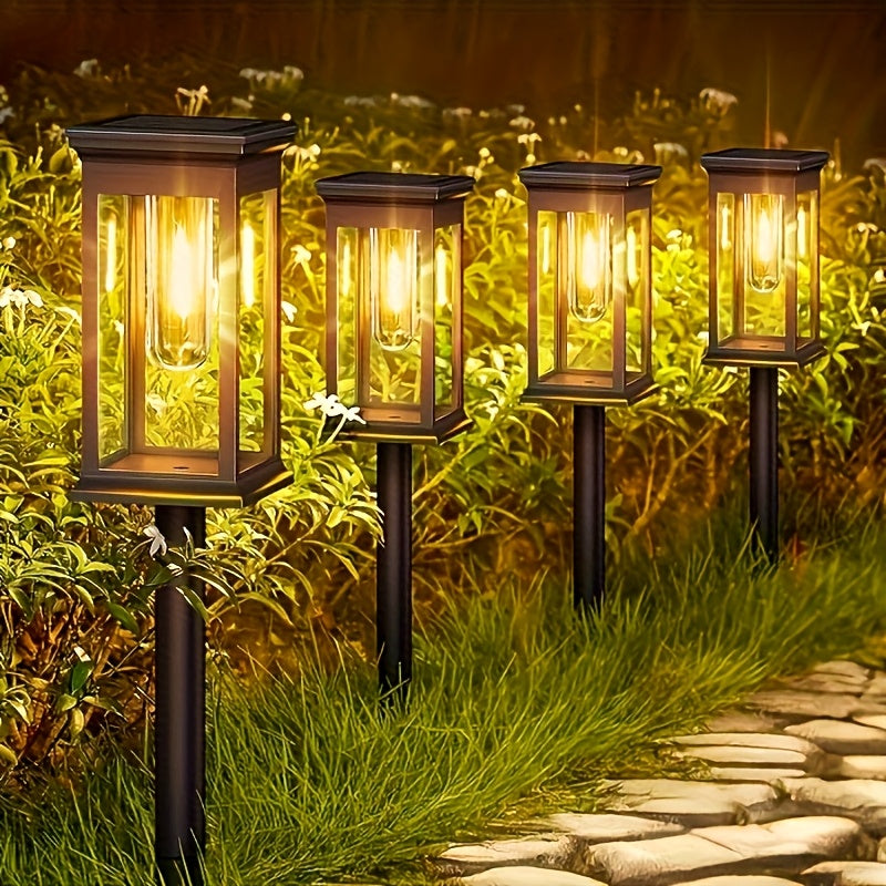 Dos Paquetes de Luces Solares para Paisajes con Luz Cálida, Iluminación Decorativa para Caminos y Jardines IP54, Lámpara Ambiental Exterior