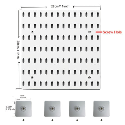 Estantería de Almacenamiento para Cocina Montada en la Pared sin Taladro con Múltiples Ganchos y Cajón Deslizante - Diseño Apilable de Tablero Perforado para Instalación Fácil, Ideal para Ollas, Especias y Utensilios, Blanco, Accesorios de Cocina