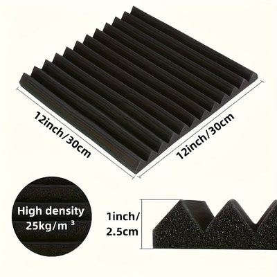 52 piezas de paneles acústicos ignífugos de alta densidad con cinta adhesiva de doble cara, 30.48x30.48x2.54 cm, baldosas aislantes de sonido para reducción de ruido - Ideal para estudios, KTV, podcasts y decoración de habitaciones - Gris/Negro, paneles