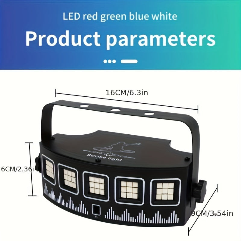 [Luz Estroboscópica Dinámica de Metal] YSH Luz Estroboscópica Dinámica de Metal Negro USB 1ud con Control Remoto - Luces de Fiesta Disco para Clubes Nocturnos, Bares, Cumpleaños, Navidad, Día de San Valentín y Celebraciones de Bodas - Iluminación Decorat
