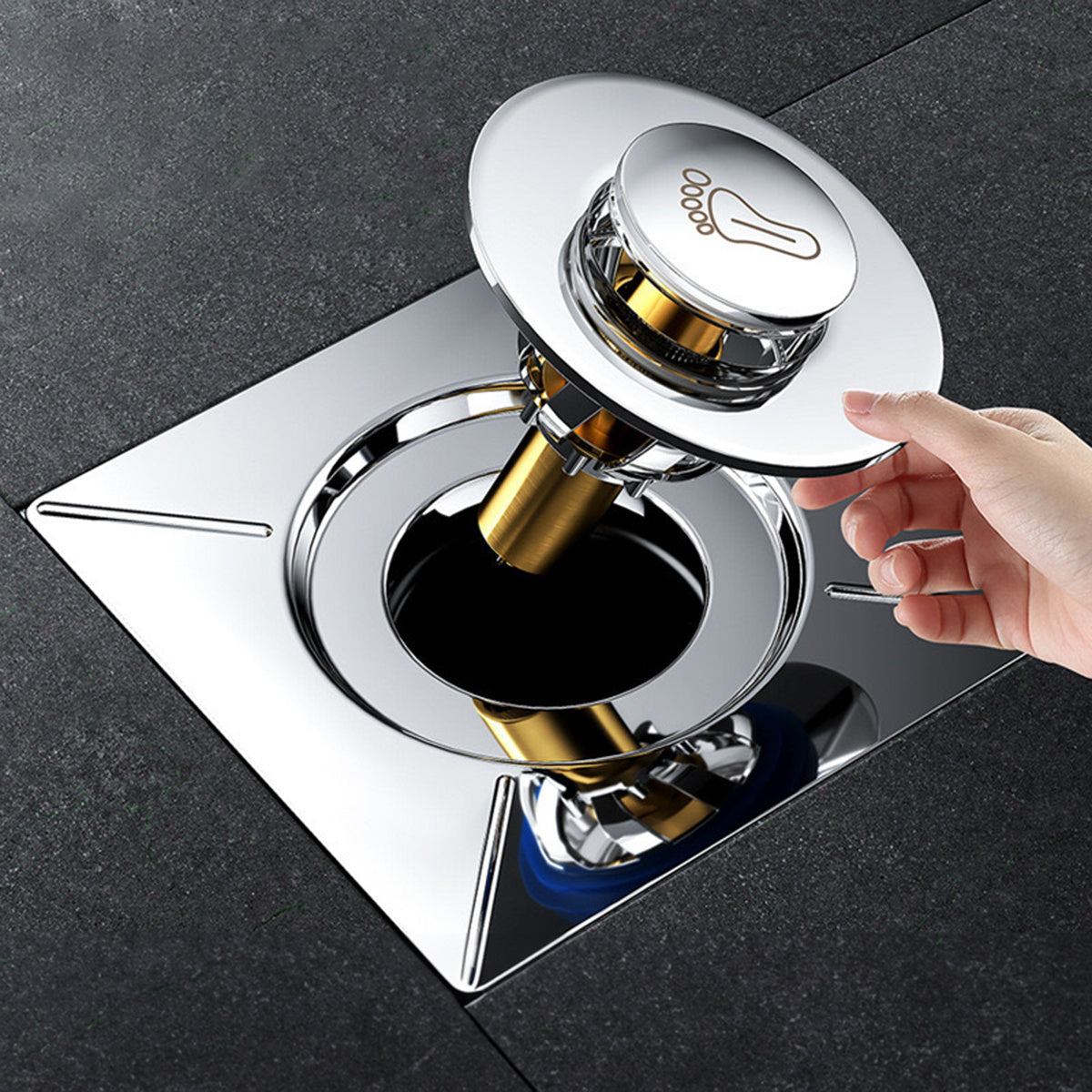 Desagüe de baño de acero inoxidable con bordes lisos, fácil instalación, accesorio duradero para drenaje eficiente, diseño elegante y acabado de alta calidad