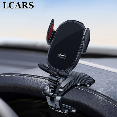 Soporte para Teléfono de Coche Plateado Premium - Montaje en el Tablero, Rotación Multiángulo, Sujeción Fuerte, Compatible con Varios Modelos, Operación Fácil con Una Mano, Seguro para el Dispositivo e Interior, Ideal para Todos los Conductores