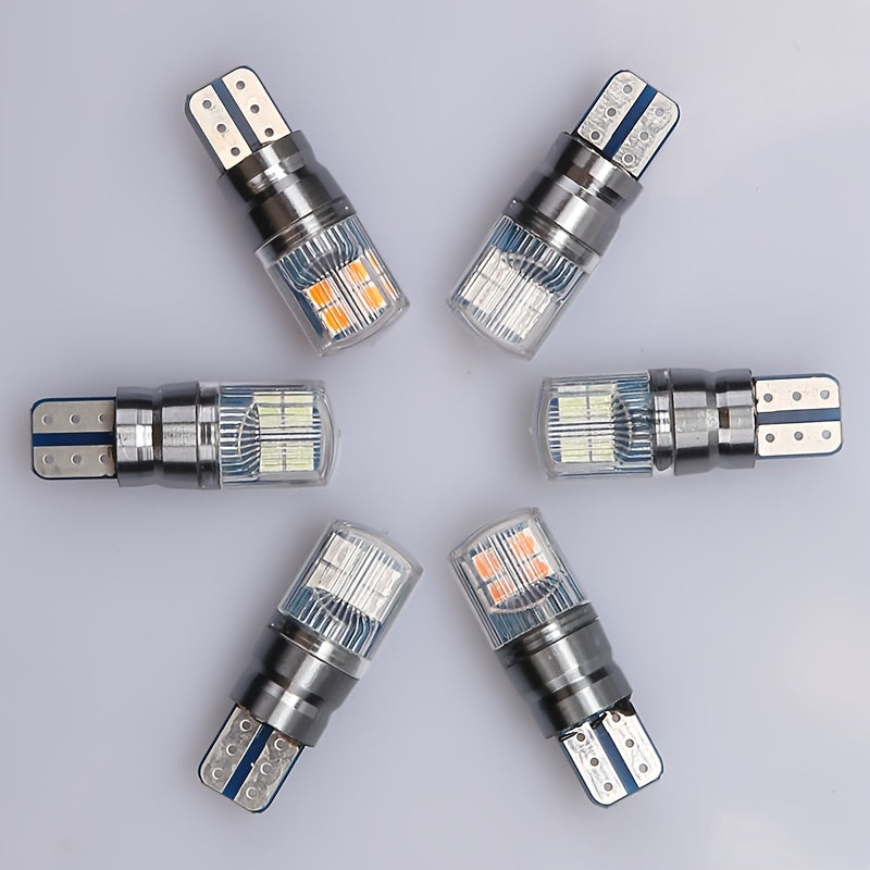 2pcs Luces LED de Coche de Doble Color T10 W5W T15 W16W, Súper Brillantes 3030 8SMD, Libre de Errores Canbus, Disipador de Calor de Aluminio, 12V-28V, Sin Polaridad, Instalación Plug & Play