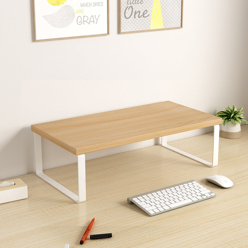 Soporte Ergonómico para Monitor de Madera y Metal con Almacenamiento - Organizador Contemporáneo para Escritorio en Casa o Residencia Estudiantil, Diseño Multicompartimento Ahorrador de Espacio, Sin Necesidad de Montaje, Colores Mixtos