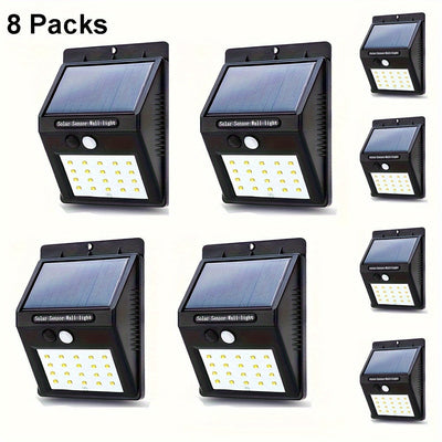 8 luces solares para exteriores, luces de seguridad solares inalámbricas con sensor de movimiento, luces solares para pared para puerta principal, jardín, garaje