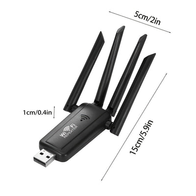 Repetidor de WiFi USB con 4 antenas, señal súper 2.4G, velocidad de 300 Mbps, alimentación por USB - Ideal para ampliar la red en casa y oficina, repetidor WiFi, enrutador compacto, enrutador USB