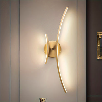 1pc Luminaria de pared moderna LED de iluminación interior, lámpara de pared lineal, pantalla de sombra metálica semiempotrada para baño, sala de estar, comedor, decoración de espejo de pared, incluye hardware de instalación, cableado, 85V-265V