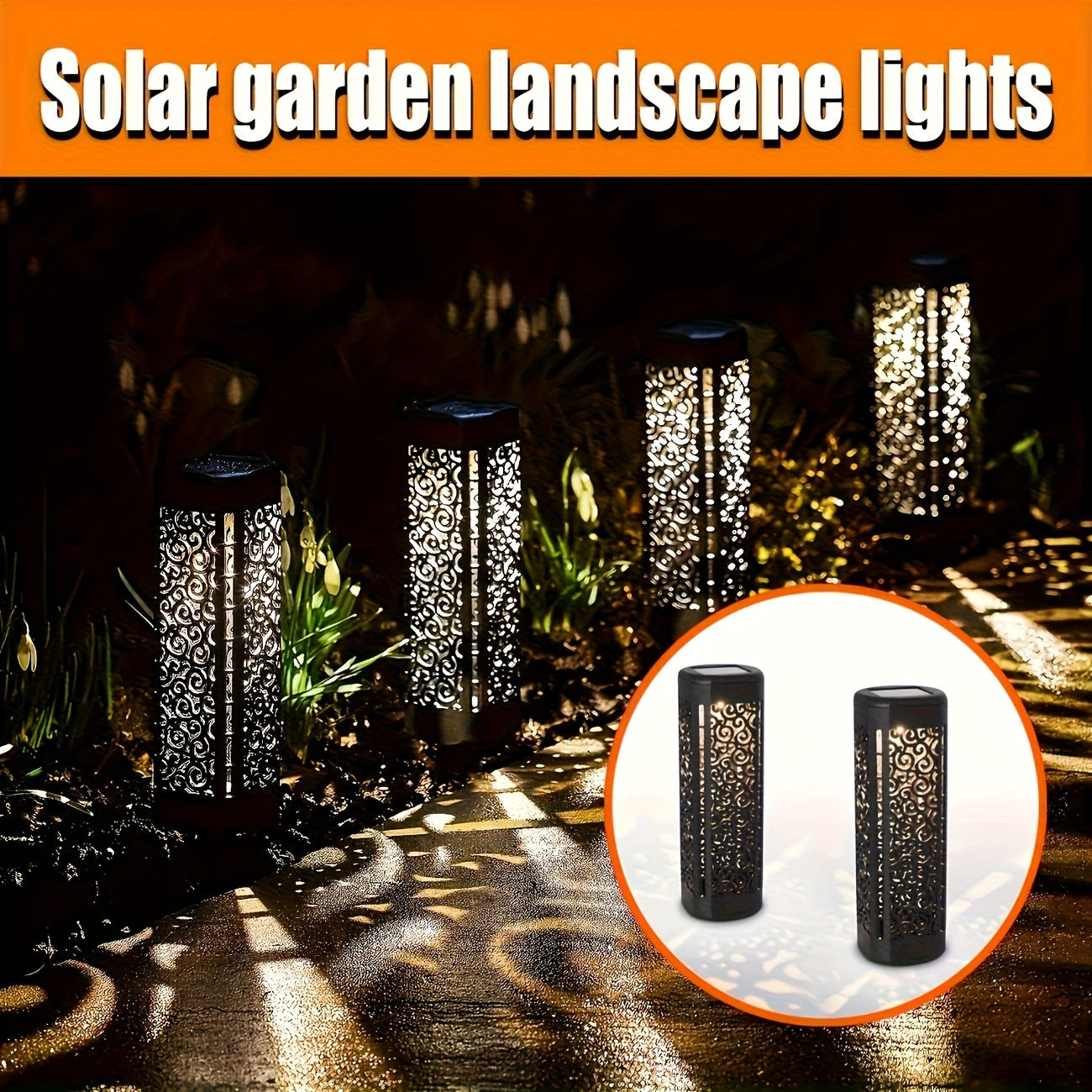 8/4pcs Luces Solares de Jardín para Halloween | Luces LED Huecas en ABS, Decoración Espeluznante para Exteriores, Iluminación Solar Eficiente para Patio, Césped y Calle (Desmontables y Fácil Instalación)