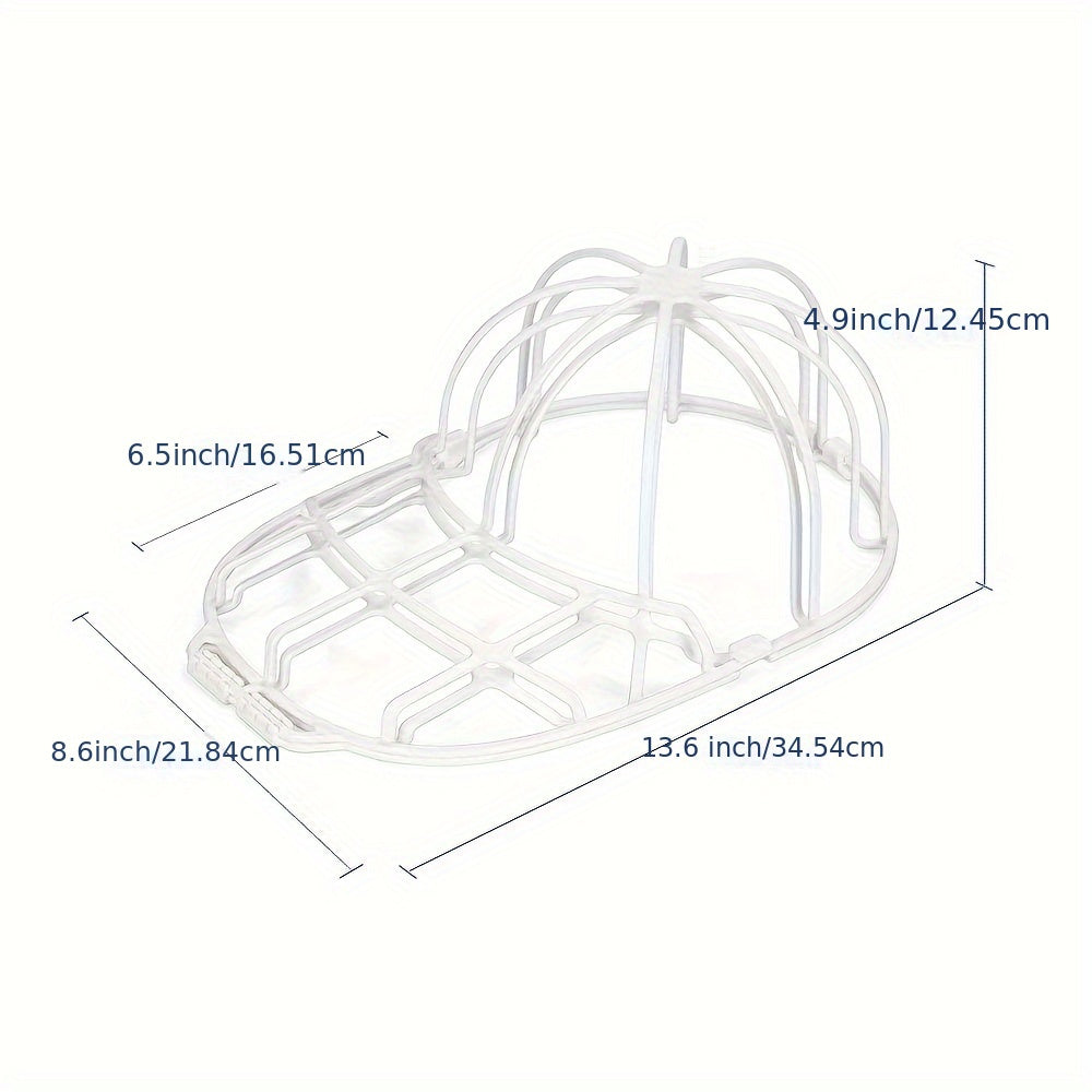 1pc Lavadora De Gorras De Béisbol De Plástico, Marco Plegable De Color Negro/blanco Para Lavadora, Limpiador De Gorras De Béisbol, Jaula De Lavado De Alta Calidad Y Desmontable Para Mantener La Forma