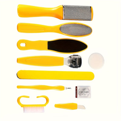 Fichas de pie para luz muerta beige, talón y kit de eliminación - Incluye raspador, piedra y piedra de pumita para un cuidado suave y beige