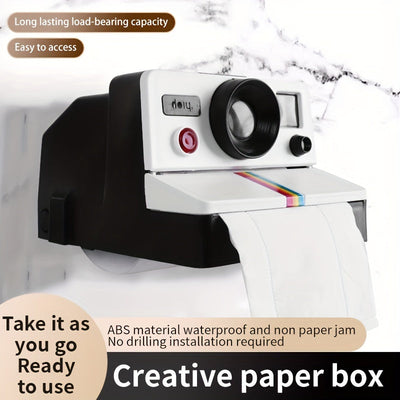 Portarrollos de papel higiénico creativo, soporte para caja de pañuelos sin marcas, plástico, autoadhesivo, con instrucciones de instalación e instalación gratuita incluida