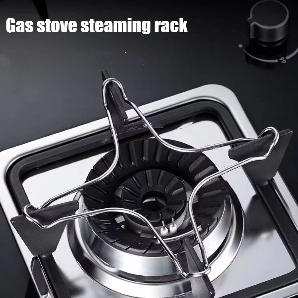 1 pieza, soporte de olla ajustable de acero inoxidable, estante de forma estrellada antideslizante para estufa de gas, soporte seguro para utensilios de cocina, se adapta a bases redondas puntiagudas y planas, accesorio de estufa para cocina, accesorio d
