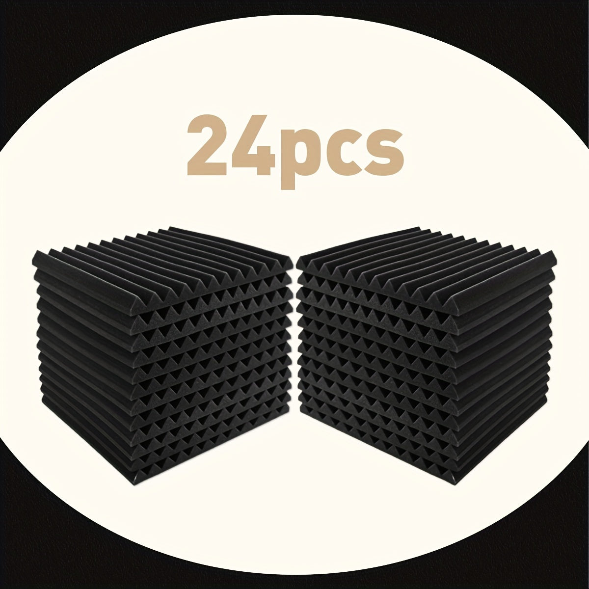 24 paneles de aislamiento acústico de alta densidad, paneles de espuma acústica ignífuga 30.48x30.48 cm, ideales para estudios de grabación, salas de cine en casa y decoración de paredes