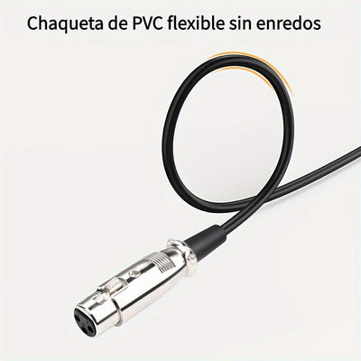 Cable de Audio i-Zclive Premium de 3.5mm a XLR - Macho a Hembra, Cobre Puro Bañado en Oro, Aleación de Zinc y Aluminio, Ideal para Micrófonos y Consolas de Mezcla, Cable Redondo Duradero con Diseño de Notas Musicales