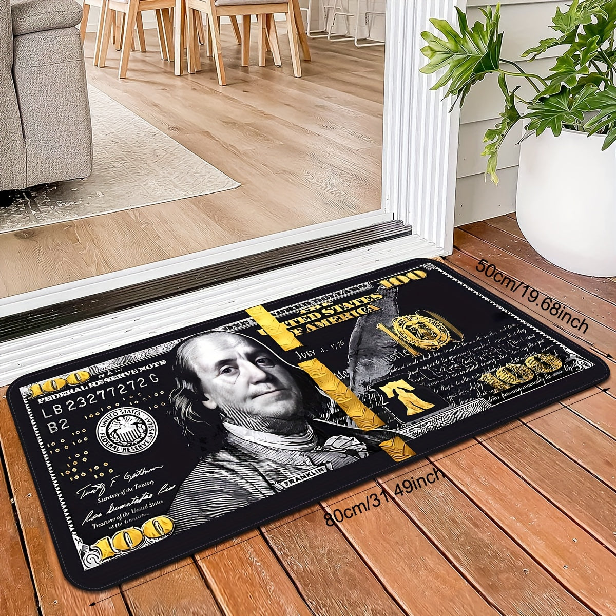 1pc Alfombra Suave de Área del Dólar Americano - Ideal para salones, baños, dormitorios, salas de juegos, habitaciones universitarias - Tapetes de piel sintética linda - Lavable en máquina - Decoración Interior - Decoración del Hogar