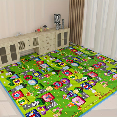 Alfombra gruesa para picnic, grande e impermeable, resistente a la arena y al calor, plegable y portátil, para playa, camping y hogar, con diseño de alfabeto colorido