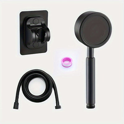 Set de ducha de acero inoxidable, boquilla de ducha de alta presión de mano a prueba de óxido 304 con montaje de inserción, forma redonda, filtro lavable incorporado, conector universal G1/2 - Accesorios de ducha para baño