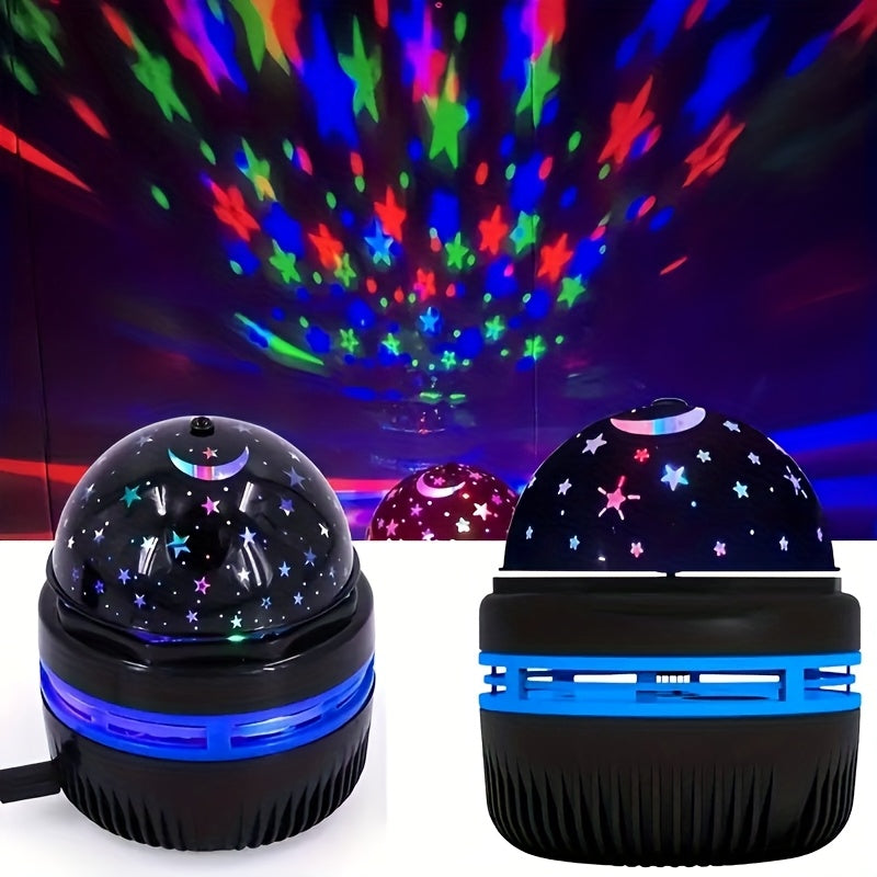 Proyector de Luz Nocturna Cielo Estrellado - Alimentación USB, rotación automática para dormitorios, salas de juegos, cine en casa y decoración de techos - ideal para Navidad, Halloween, bodas y camping, decoración navideña