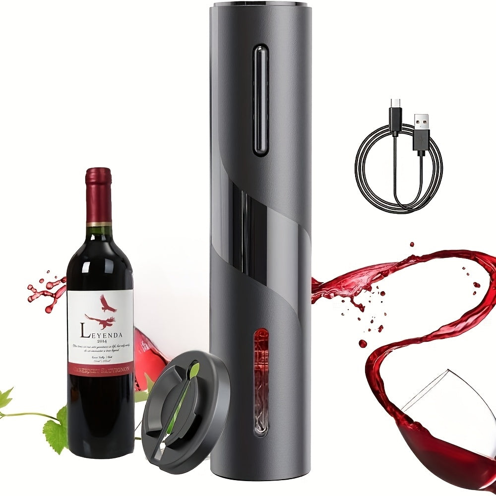 abridor de botellas de vino eléctrico recargable Cortador de papel de aluminio Sacacorchos automático con cable de carga USB Traje para abridor de latas de cocina Bar