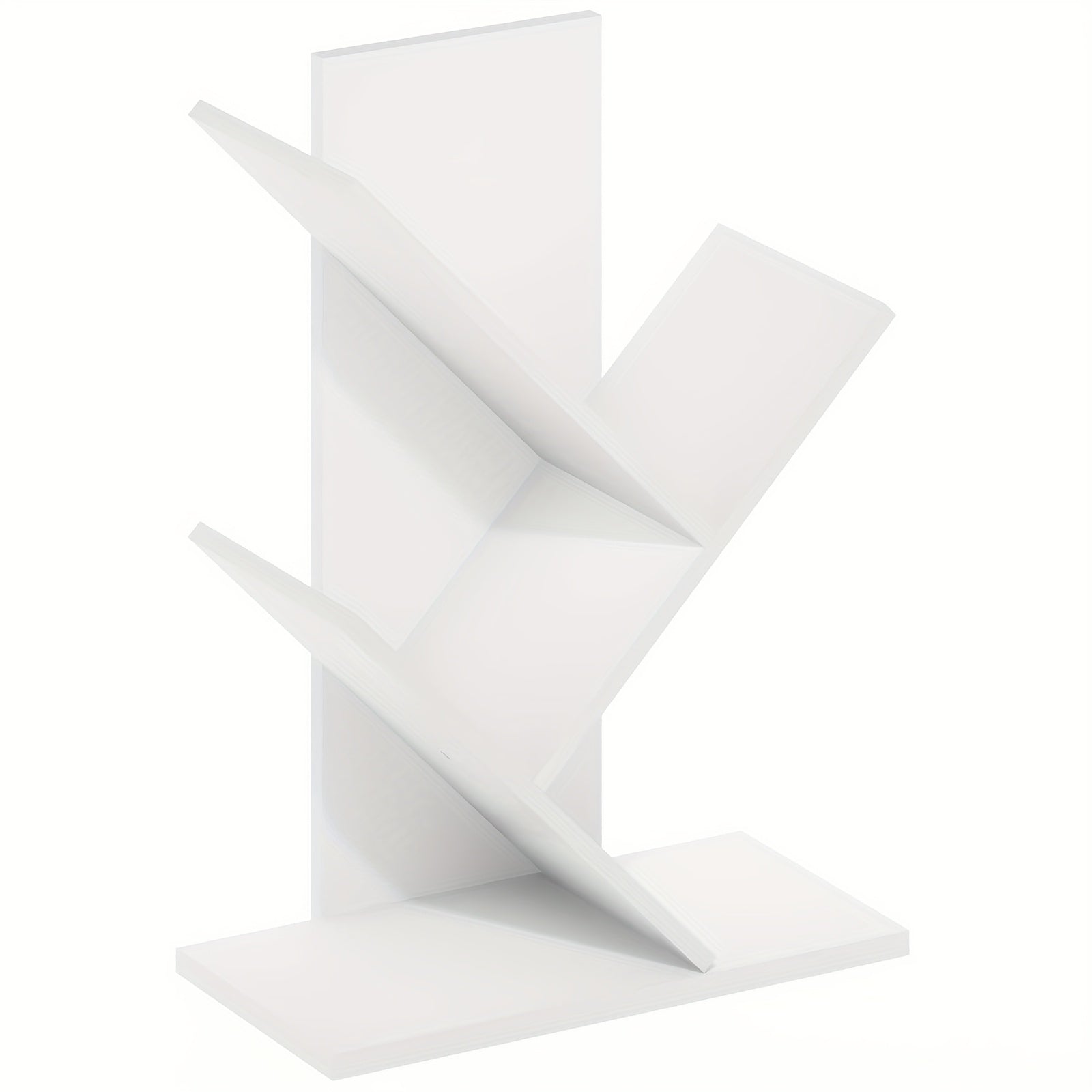 Estante de árbol DIY, estantería de suelo de 3 niveles, blanco, muebles decorativos modernos, organizador de ahorro de espacio, ideal para salón, dormitorio, oficina, estanterías de madera resistentes y duraderas, ensamblaje fácil, casas de jardín