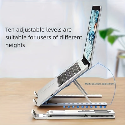 Soporte Ajustable para Portátil de Plástico ABS - Plegable, Ventilado y Portátil, Compatible con Todos los Ordenadores, Diseño Robusto con Almohadillas Antideslizantes, Ligero y Fácil de Limpiar, Soporte Refrescante Duradero | Soporte Plegable para Lapto