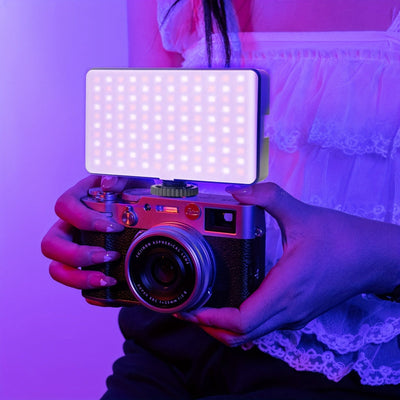Luz de Video LED RGB ZOMEI WL-R2 - Portátil, Recargable, Panel de Luz para Cámara con Color Completo de 0-360°, CRI 95+, Temperatura Ajustable (2500-9000K), Brillo Regulable para Vlogging, Fotografía y Transmisión en Vivo
