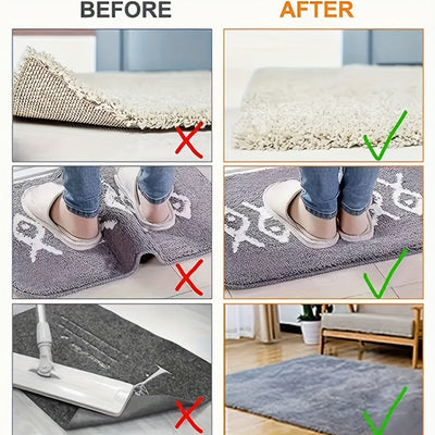 8 Piezas de Antideslizante para Alfombras, Lavable y Adhesivo Antideslizante para Suelos de Madera