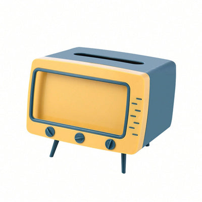 1/2pcs Soporte para Caja de Pañuelos Retro TV Cubierta para Caja de Pañuelos Lindo y Práctico Soporte para Teléfono Celular Soporte para Tampones para Baño, Cocina, Dormitorio, Mesas y Escritorios, Mesitas de Noche, Regalo Creativo