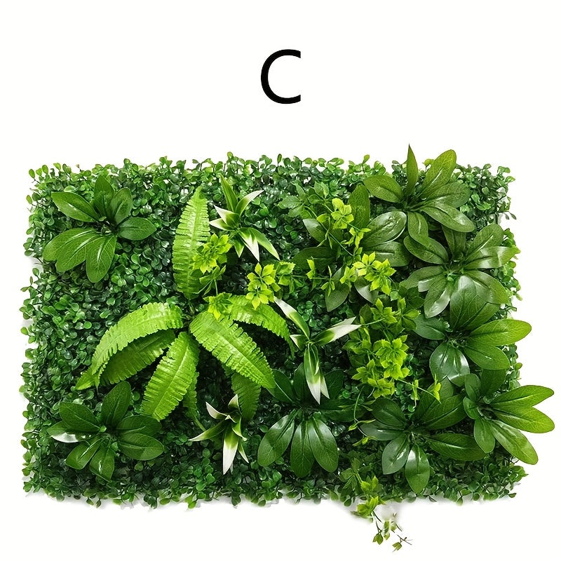 Panel artificial de hiedra y helecho, 1 panel - Decoración de pared con follaje plástico realista para bodas, fiestas, eventos - No necesita electricidad, fácil de instalar, decoración duradera para interior/exterior, fondo para fiestas, diseño de hojas